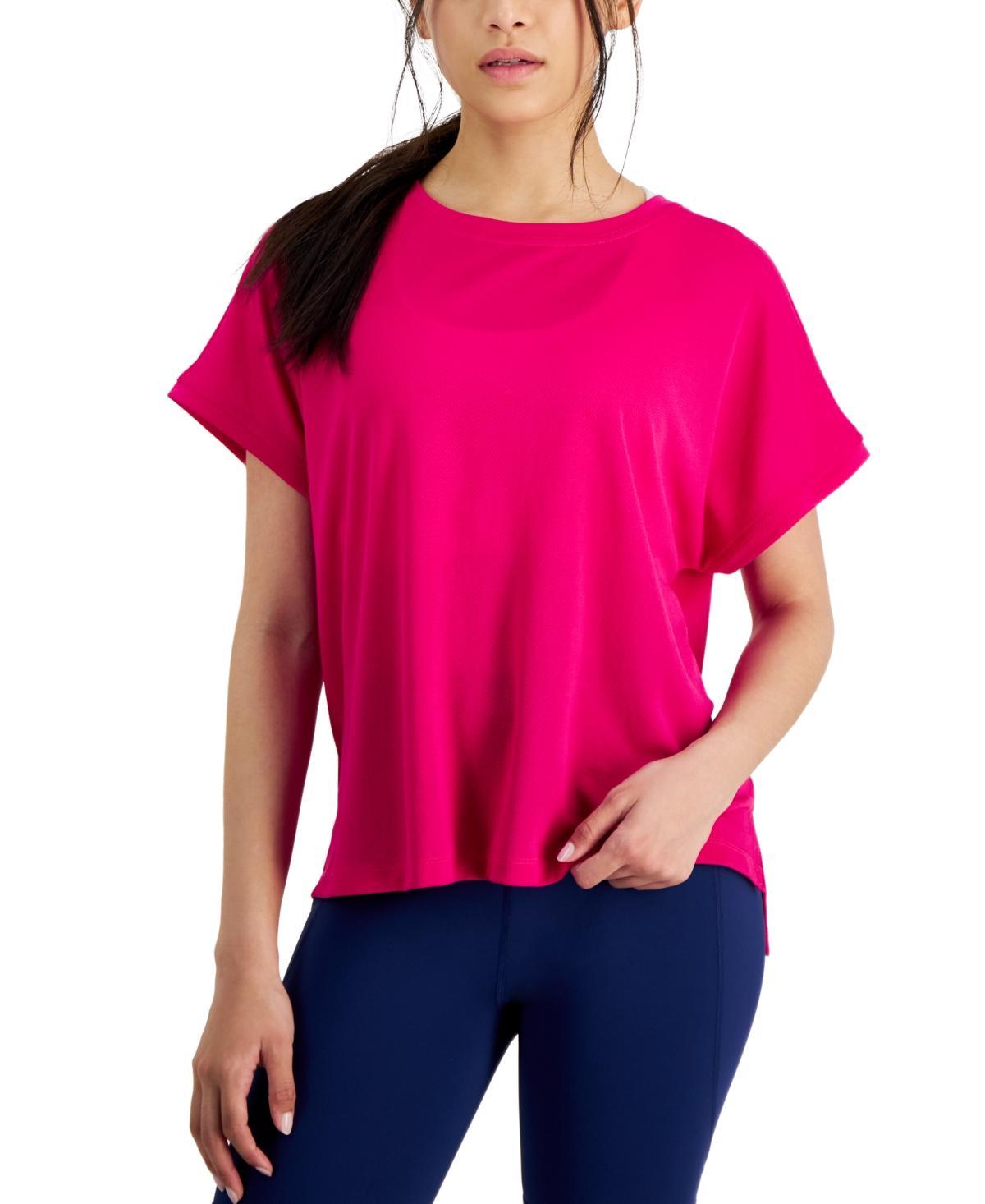 Id Ideology Womens Birdseye-Mesh Dolman-Sleeve Top, Created for Macys Product Image