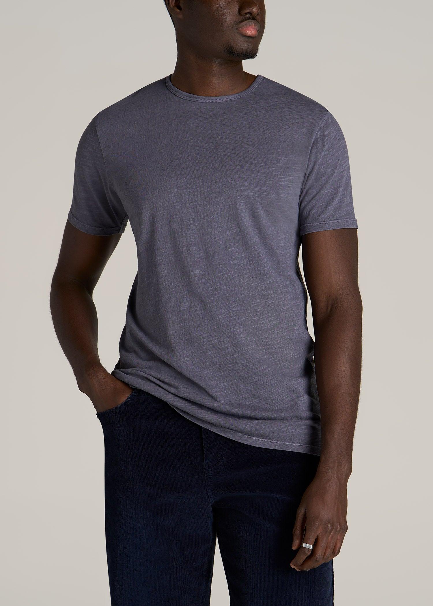 REGULAR-FIT Slub Tee in Grey Blue - Tall Men's Shirts Male Product Image