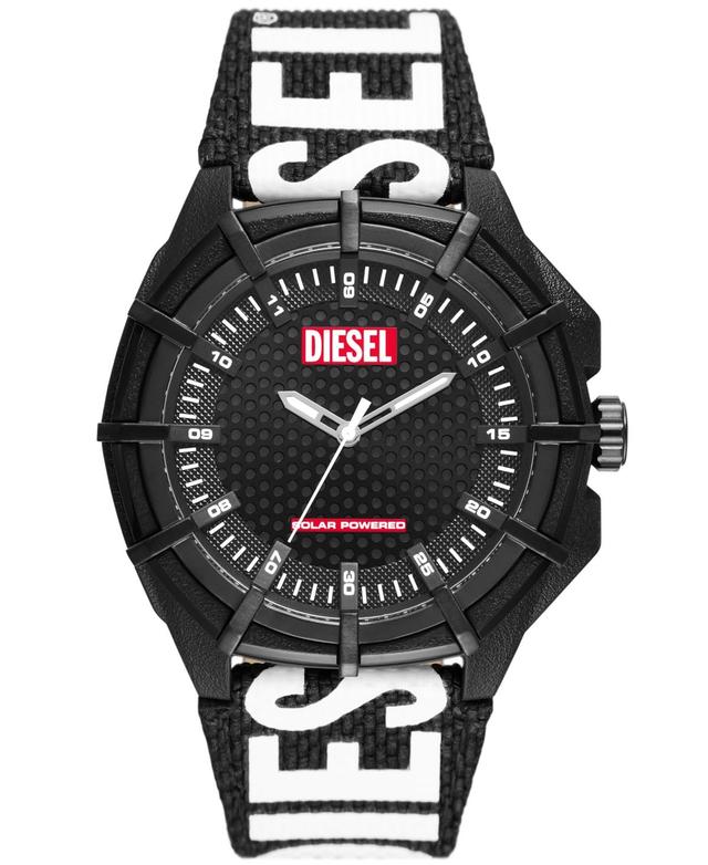 Diesel Mens Framed Solar Three Hand Black Pro-Planet Textile Watch 51mm - Black Product Image