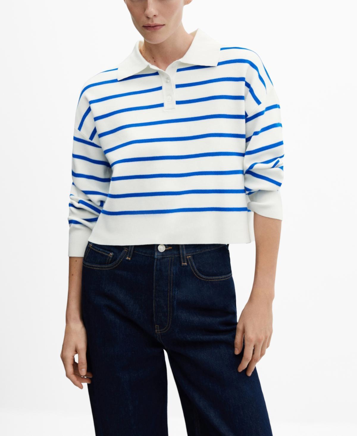 Mango collar stripe sweater Product Image