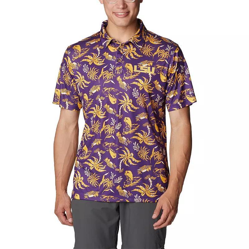 Mens Columbia LSU Tigers Super Terminal Tackle Omni-Shade Polo Product Image