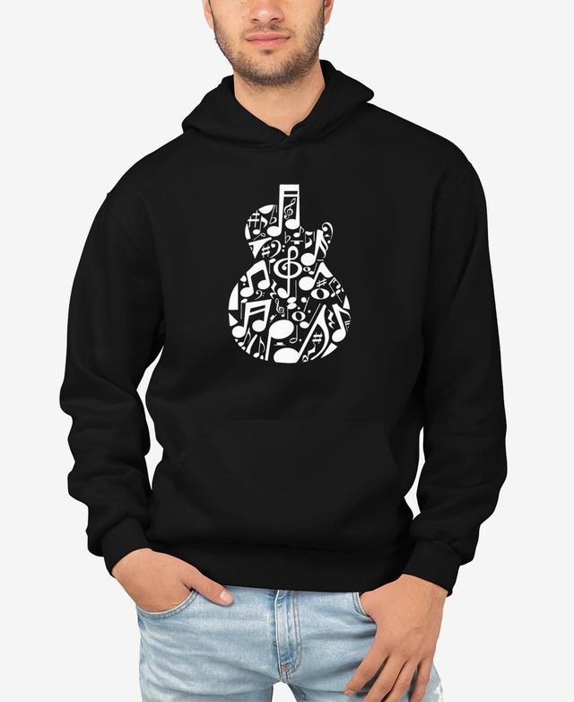 La Pop Art Mens Music Notes Guitar Word Art Hooded Sweatshirt Product Image