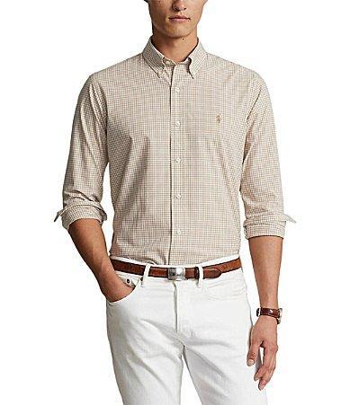 Polo Ralph Lauren Classic Fit Gingham Stretch Poplin Long Sleeve Woven Shirt Product Image