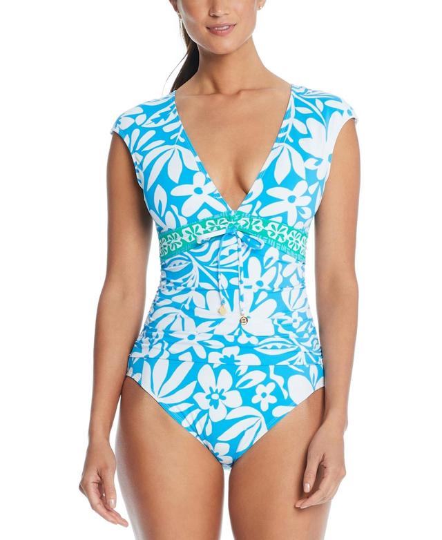 Women's Cap-Sleeve One-Piece Swimsuit  Product Image