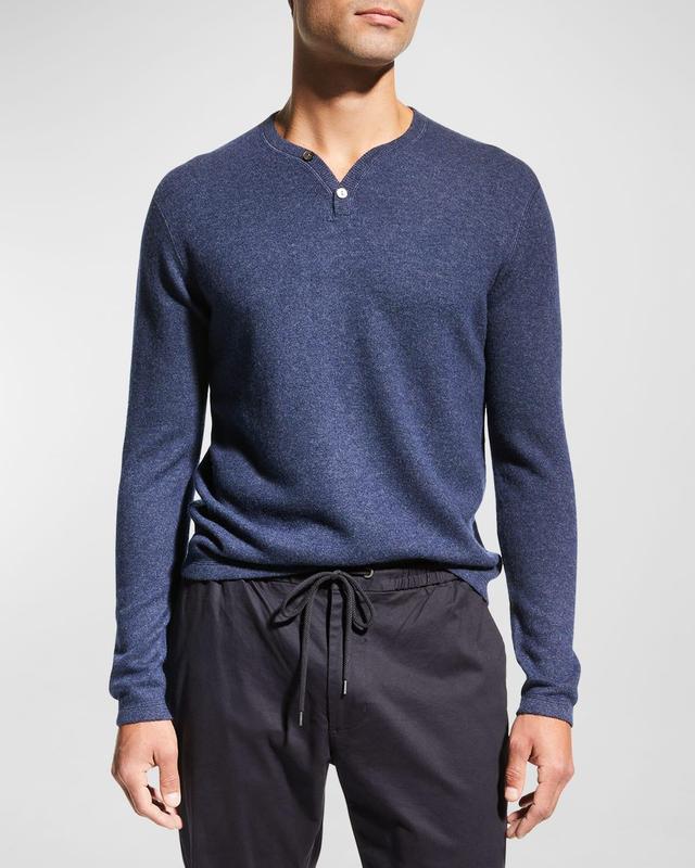 Mens Wool-Cashmere Henley Sweater Product Image