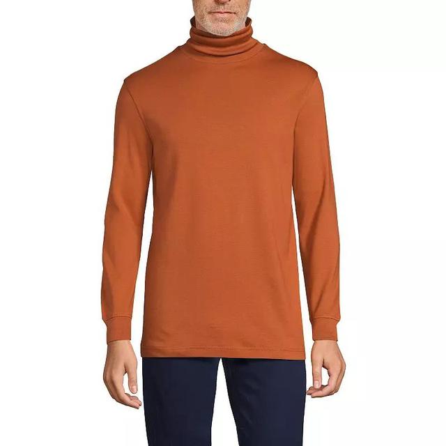 Mens Lands End Super Soft Supima Turtleneck Royal Red Product Image