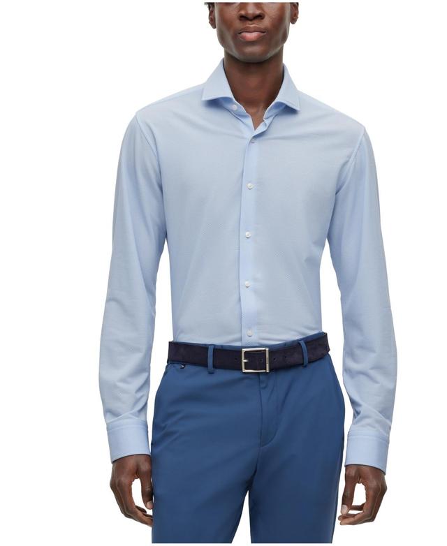 Mens Regular-Fit Shirt in Structured Performance-Stretch Fabric Product Image