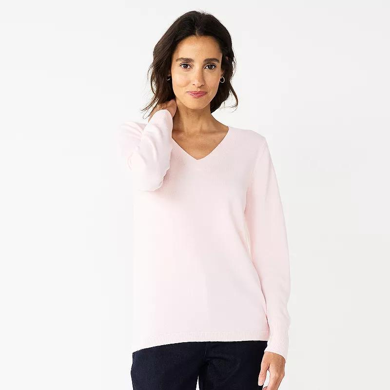 Womens Croft & Barrow The Extra Soft V-Neck Sweater Product Image