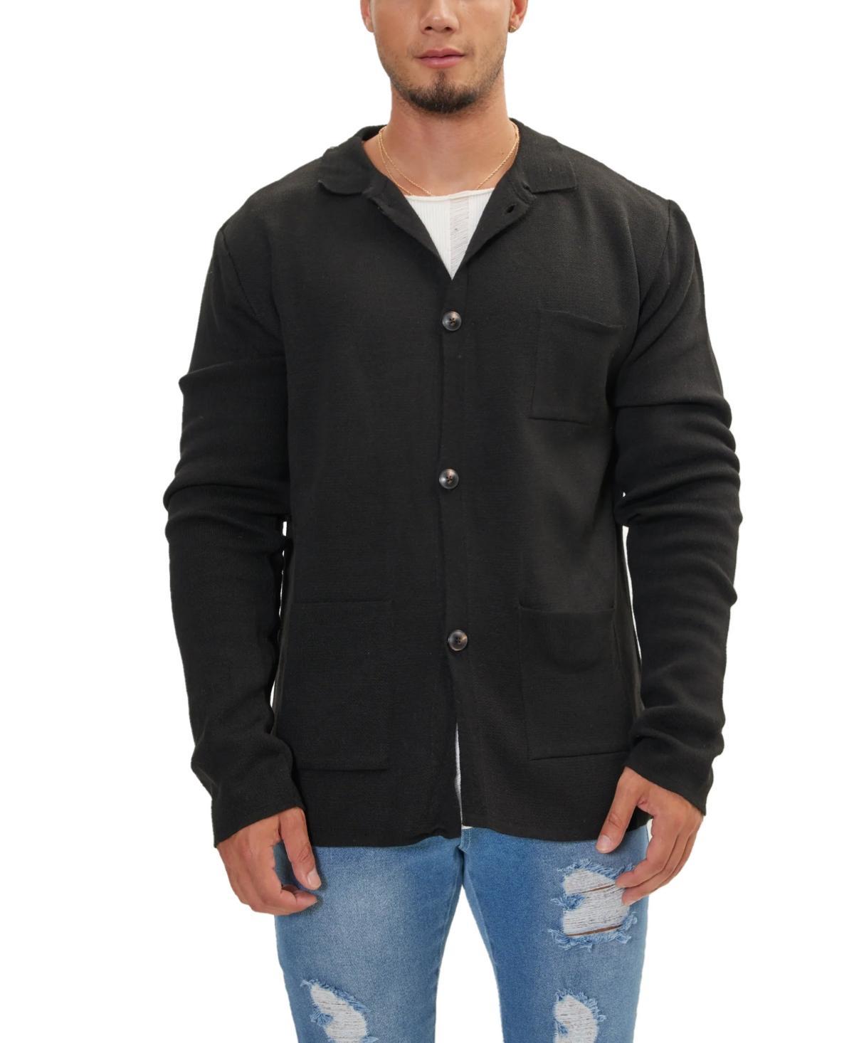 Ron Tomson Mens Modern 3-Button Knit Jacket Product Image