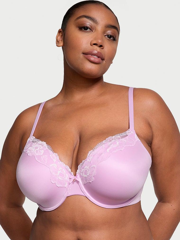 Lightly Lined Full-Coverage Lace-Trim Bra Product Image