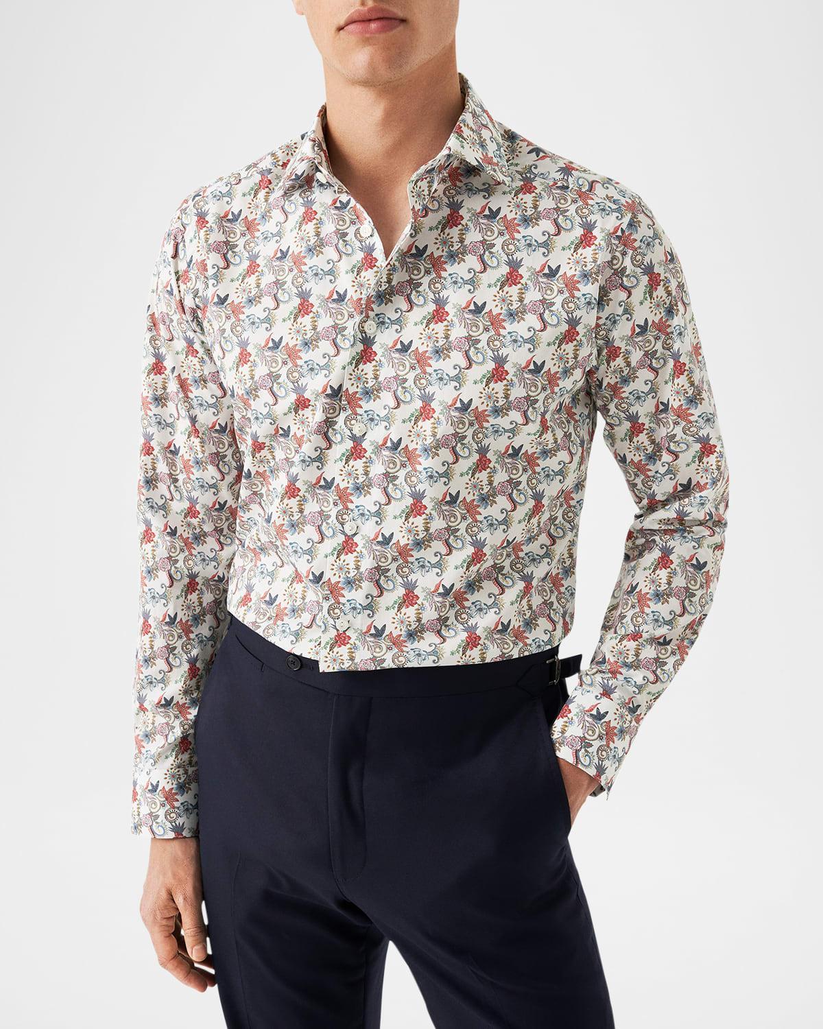 Men's Elevated Floral Twill Contemporary-Fit Dress Shirt Product Image