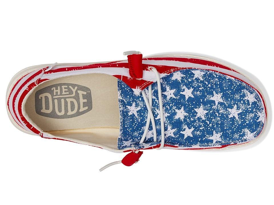 HEYDUDE Womens Wendy American Flag Star Spangled Canvas Slip Product Image