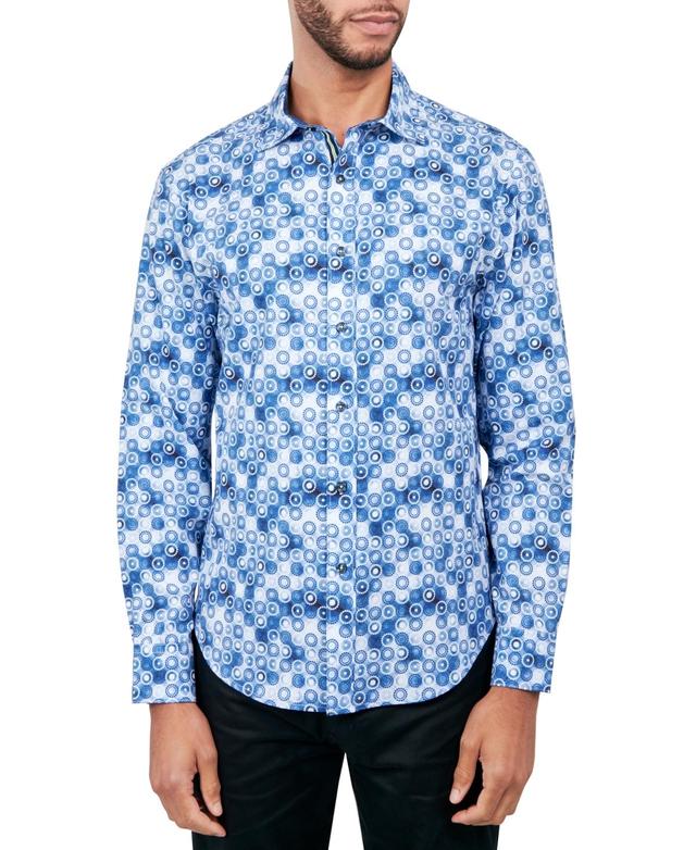 Society of Threads Mens Regular-Fit Non-Iron Performance Stretch Geo-Print Button-Down Shirt Product Image