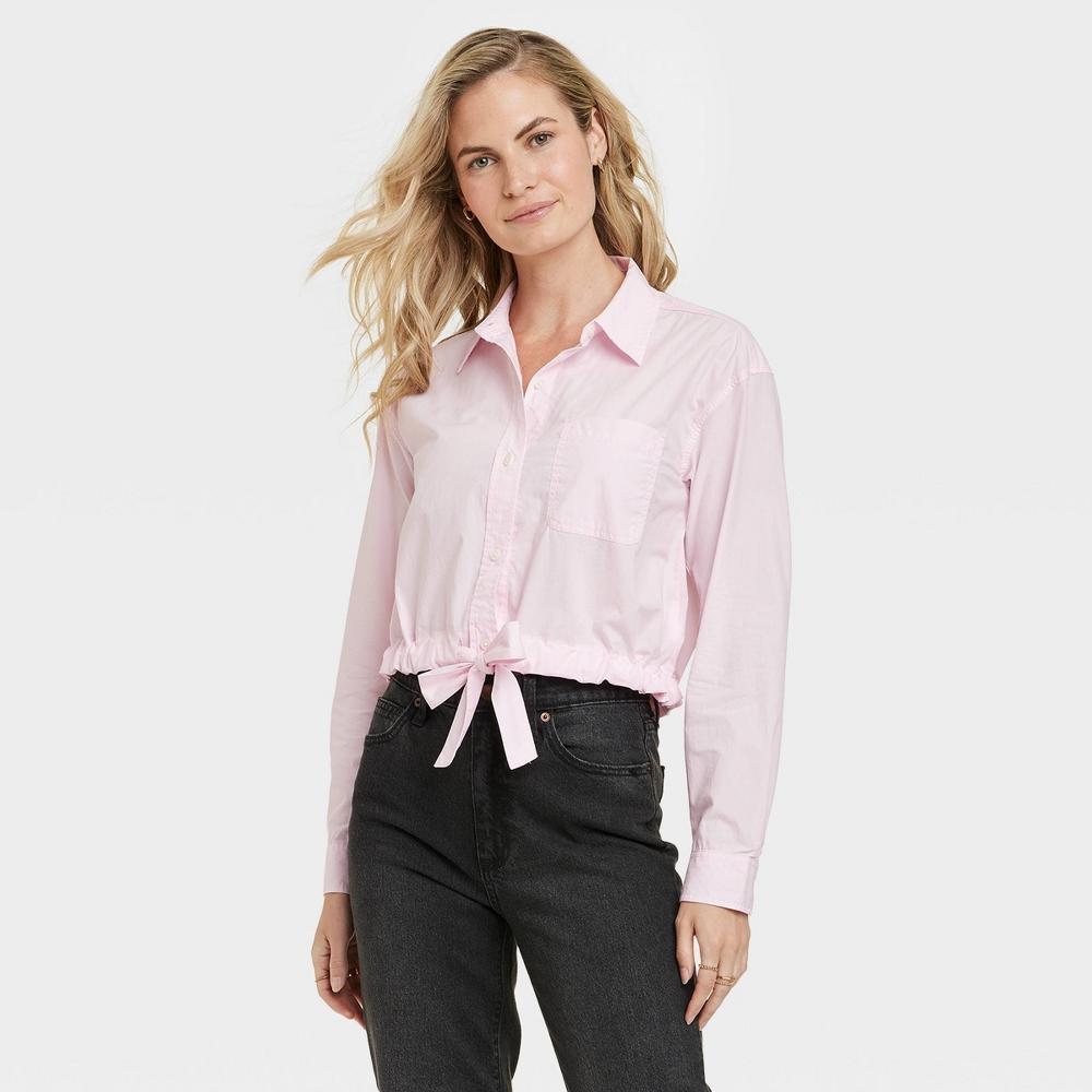 Womens Long Sleeve Collared Button-Down Shirt - Universal Thread M Product Image