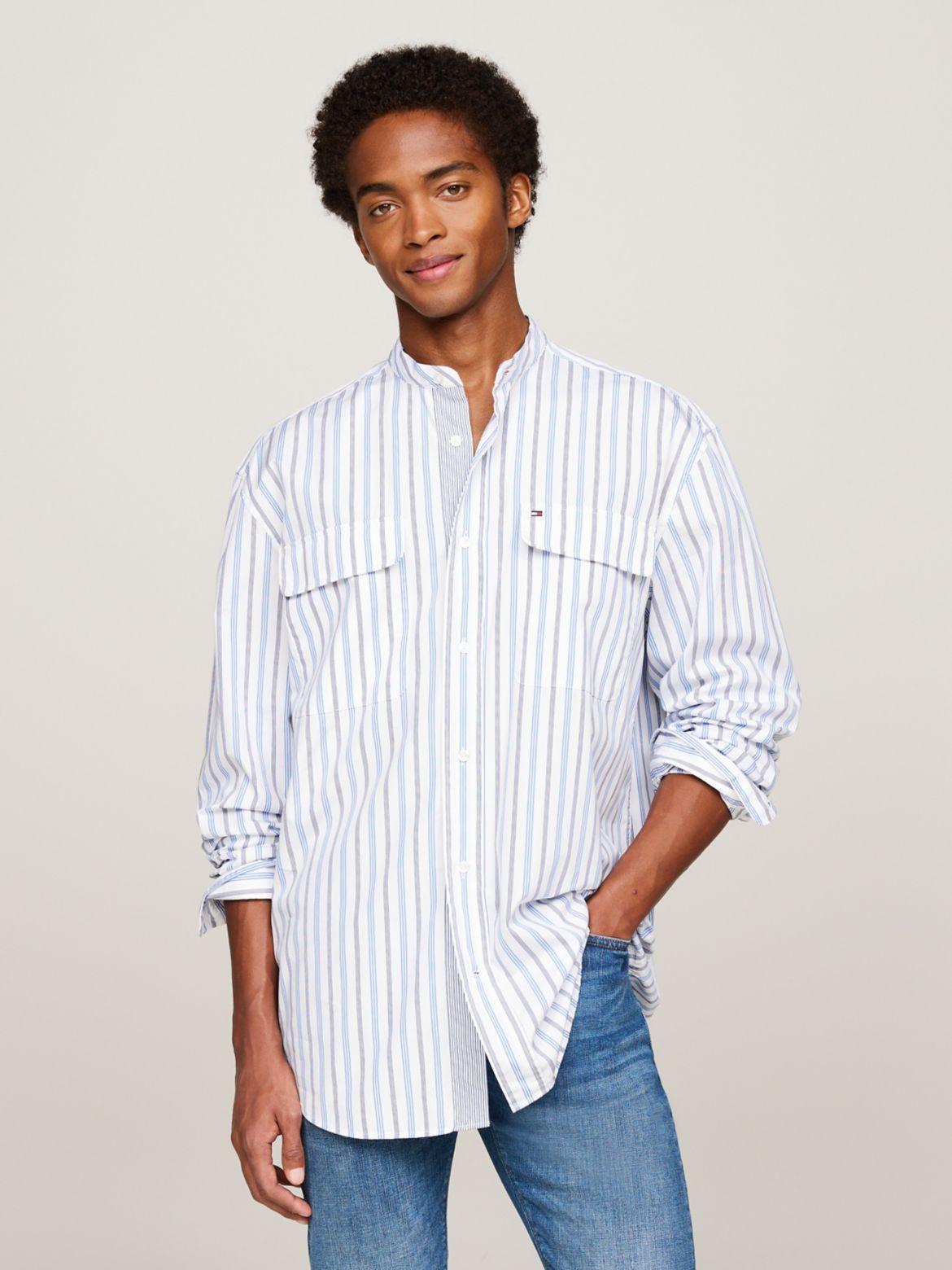 Tommy Hilfiger Men's Regular Fit Stripe Utility Shirt Product Image