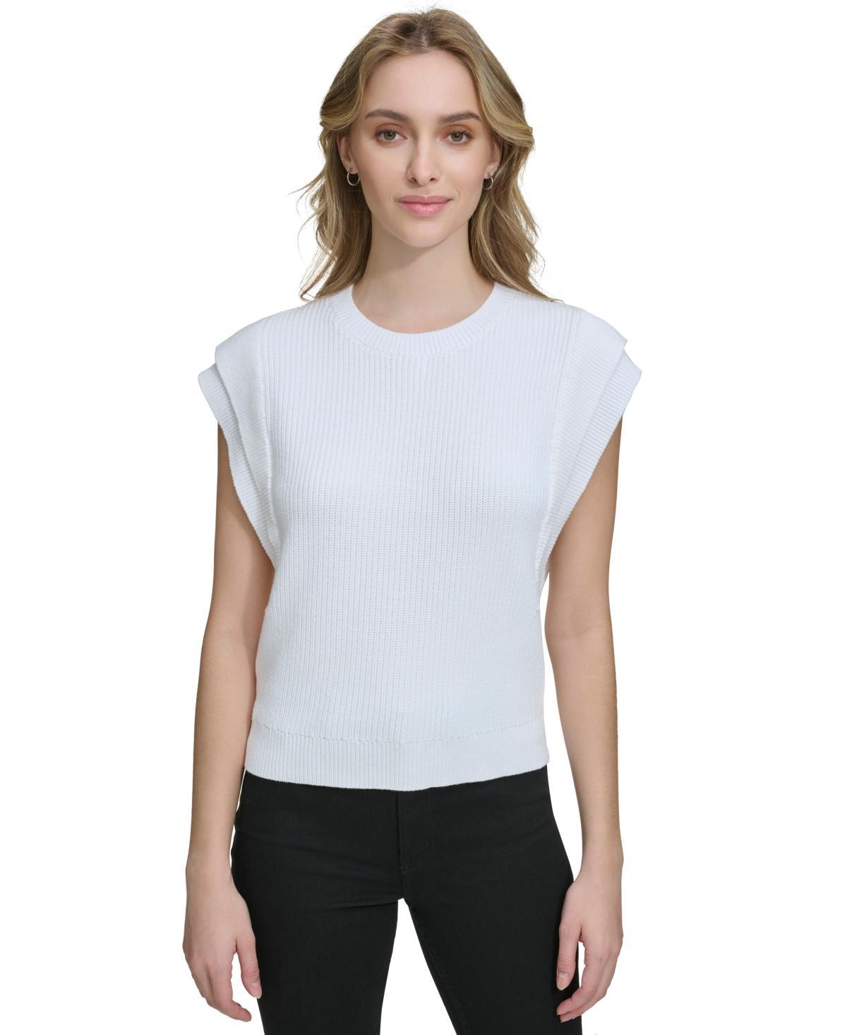 Calvin Klein Womens Cotton Extended-Shoulder Sweater product image