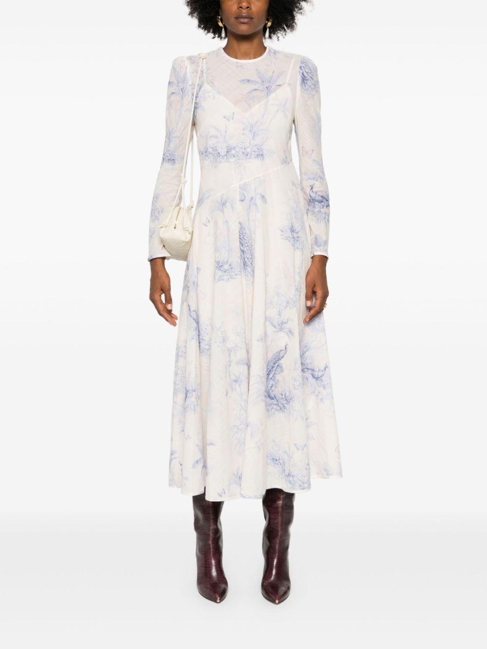 ZIMMERMANN Waverly Asymmetric Maxi Dress In White Product Image