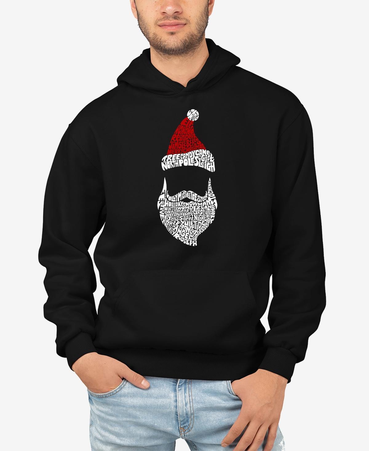 La Pop Art Mens Santa Claus Word Art Hooded Sweatshirt Product Image