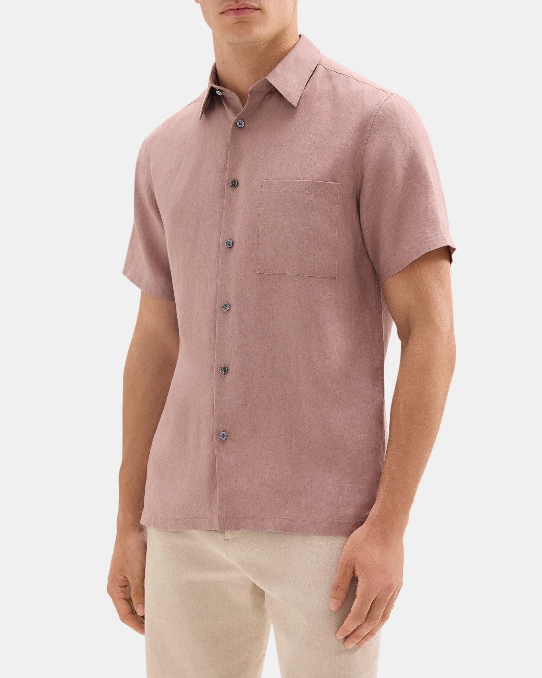 Standard-Fit Short-Sleeve Shirt in Linen Product Image