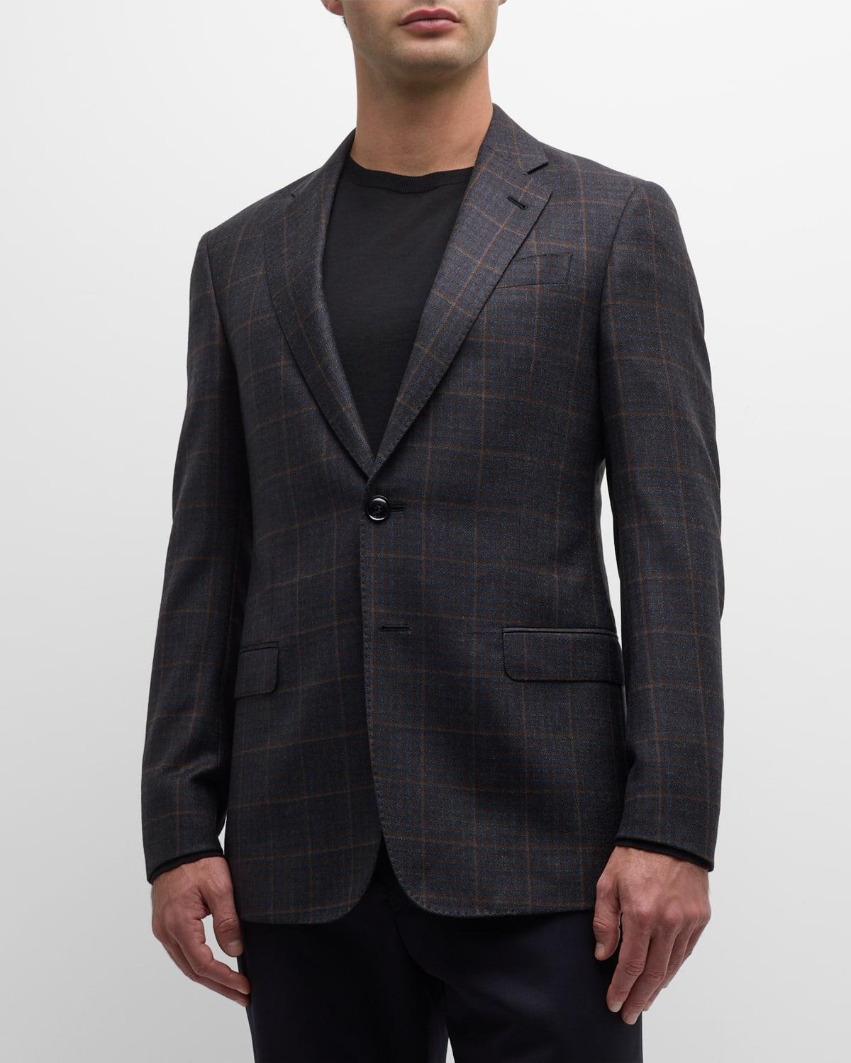 Mens Plaid Wool-Cashmere Sport Coat Product Image