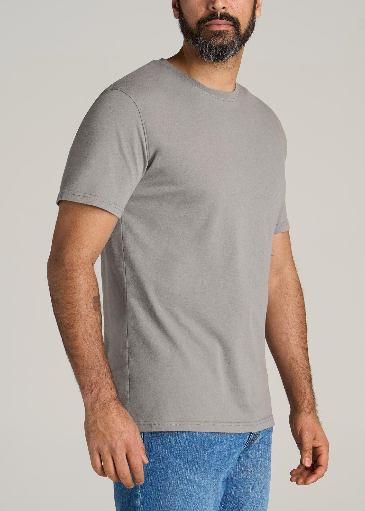 LJ&S Men's Tall REGULAR-FIT Crew Neck Tee in Pewter Male Product Image