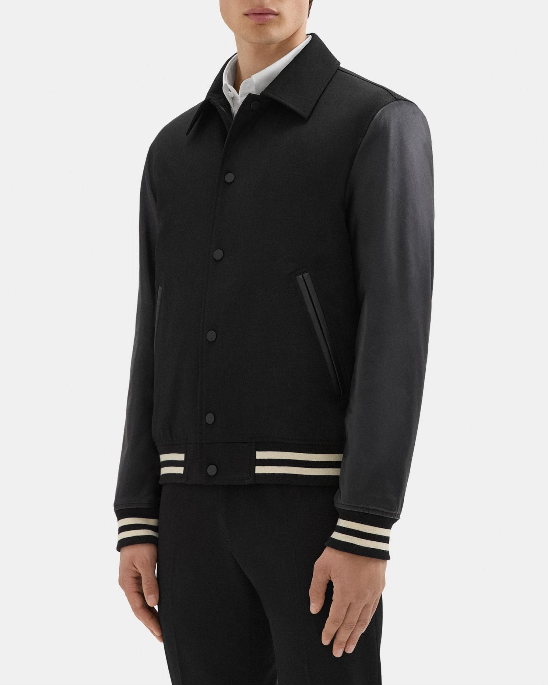 Varsity Jacket in Textured Gabardine Product Image