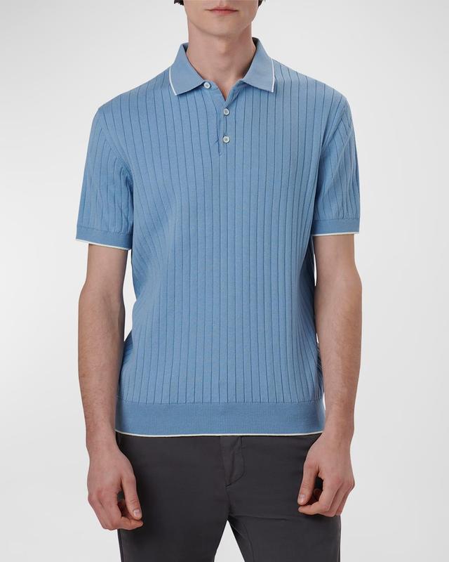 Mens Ribbed Polo Sweater Product Image