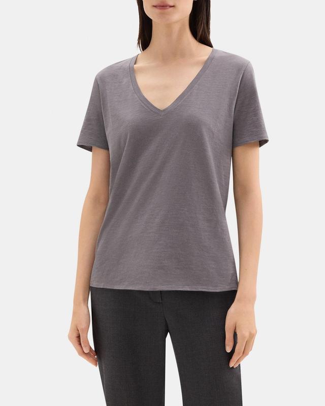 V-Neck Tee in Slub Cotton Product Image