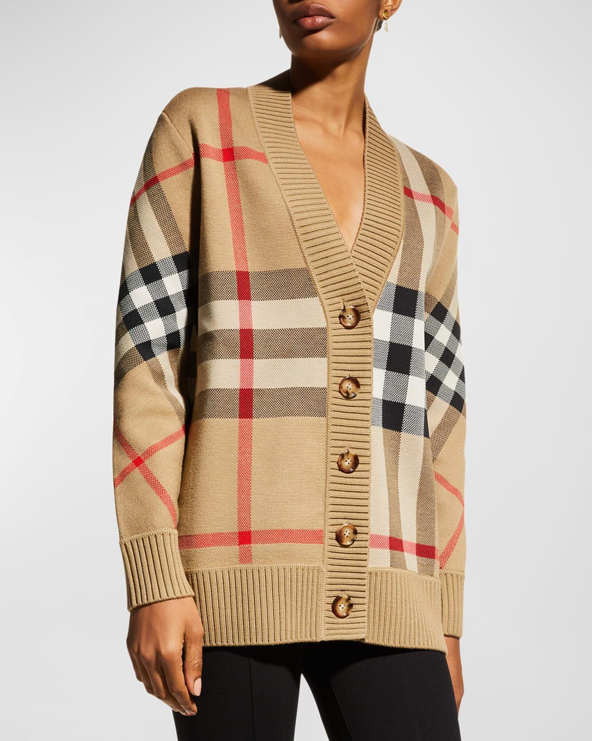 Womens Caragh Check Jacquard Cardigan Product Image