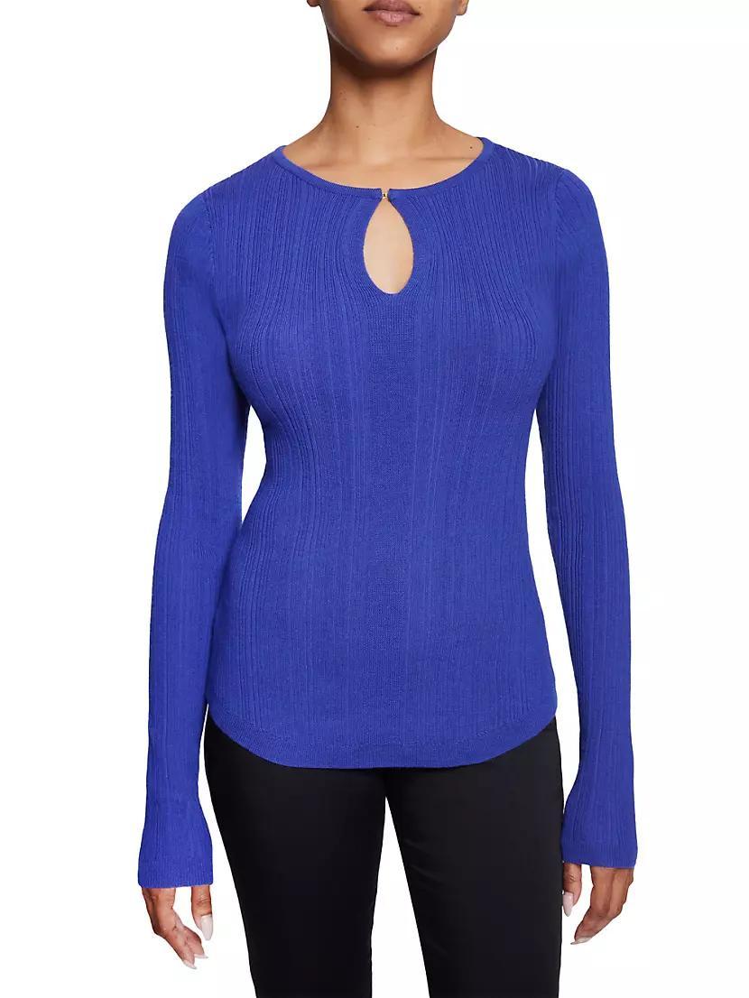 Ribbed Wool Long-Sleeve Top Product Image