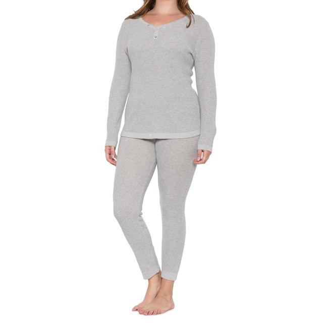 Tahari Cotton-Cashmere Waffle-Knit Lounge Set - Long Sleeve Product Image