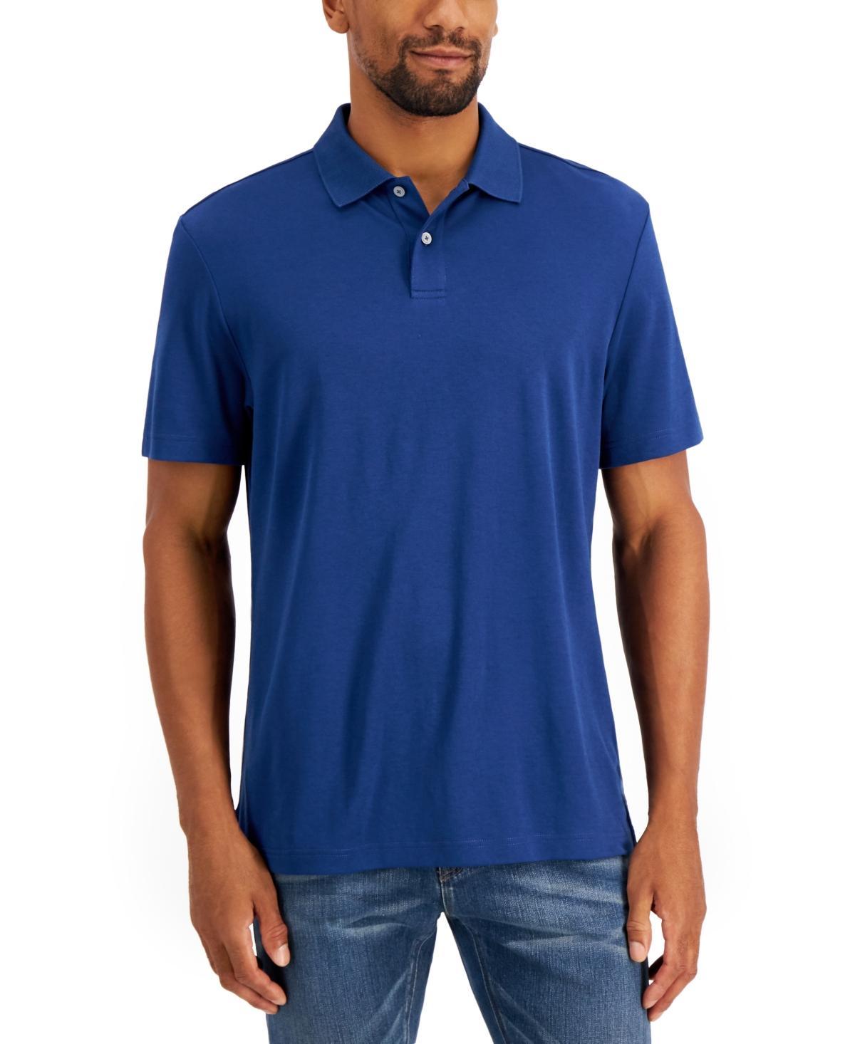 Alfani Mens Regular-Fit Solid Supima Blend Cotton Polo Shirt, Created for Macys Product Image