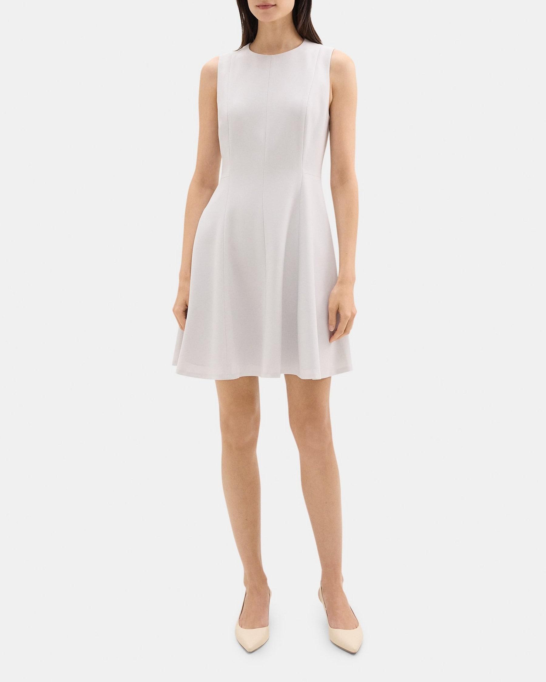 Sleeveless Fit-and-Flare Dress in Crepe product image