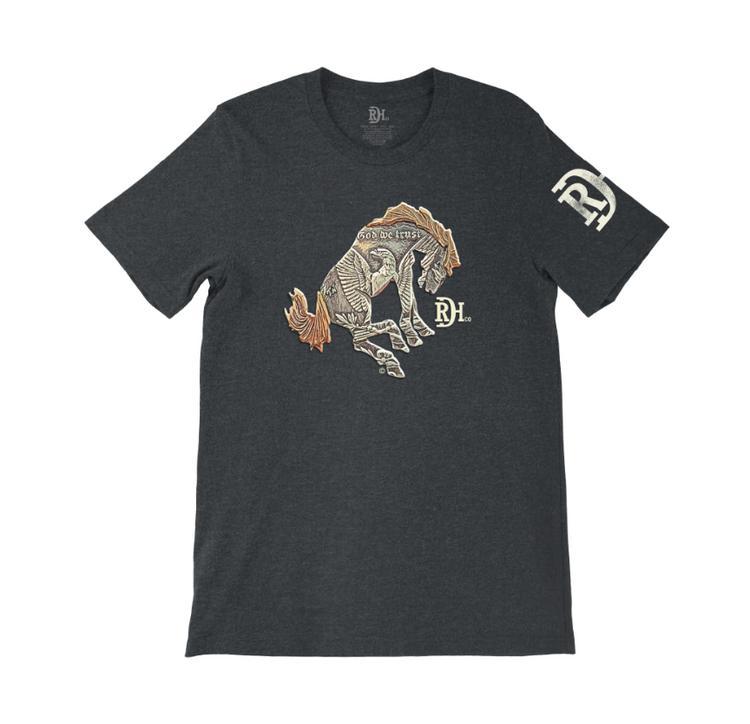 Red Dirt Hat Co® Men's S/S Heather Grey Bad Bronc Bucking Bronc T-Shirt Product Image