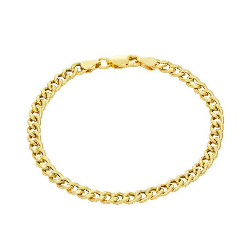 Giorgio di Vicenza Sterling Silver Italian Curb Chain Bracelet, Womens Yellow Product Image