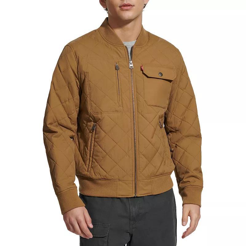 Levis Mens Regular-Fit Diamond-Quilted Bomber Jacket Product Image