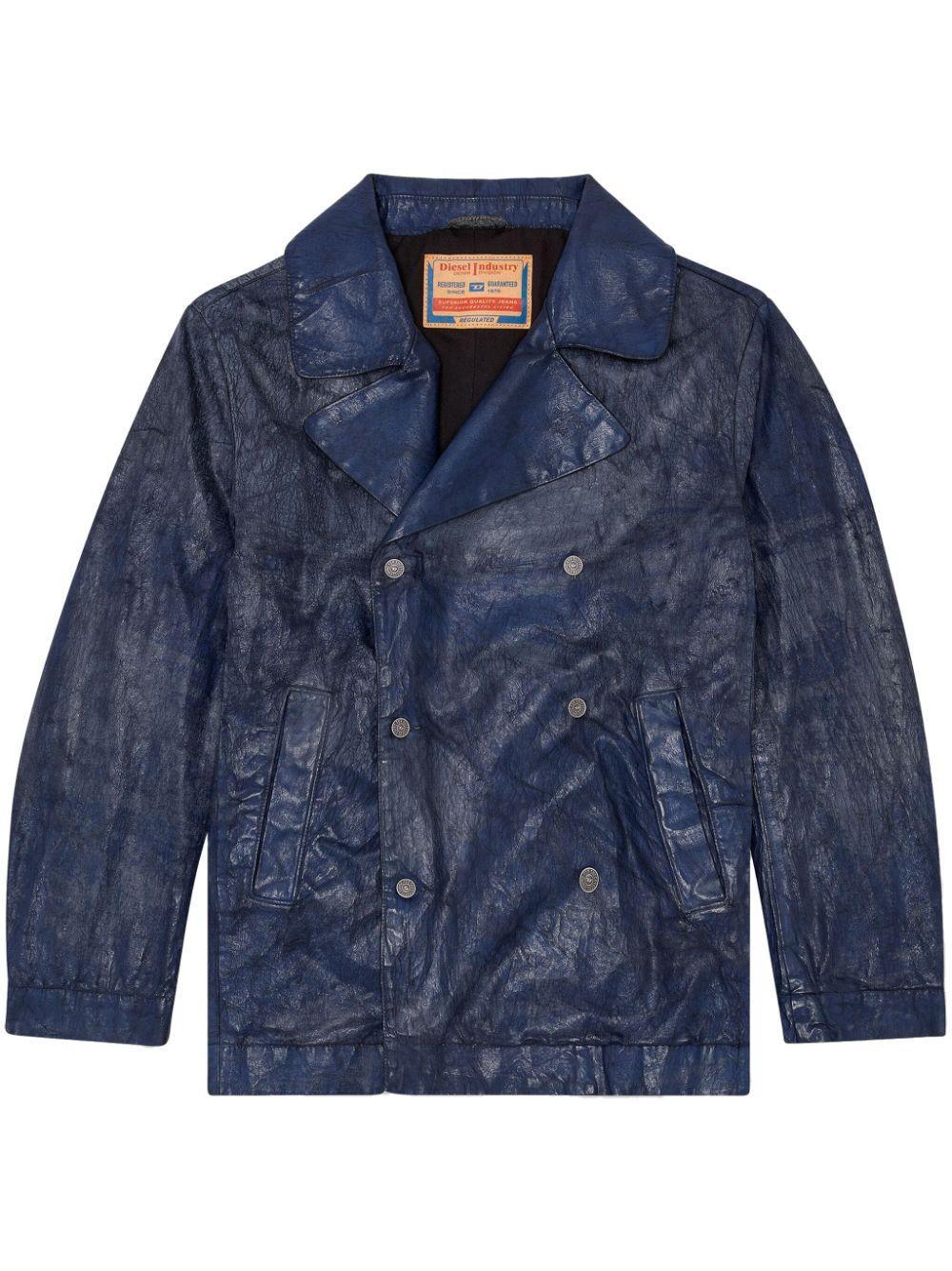 Double-breasted Denim Jacket In Blue product image