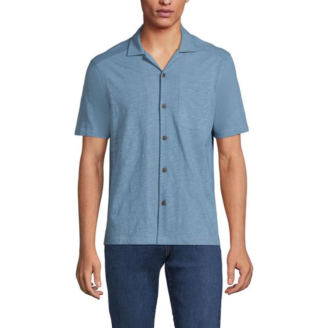 Lands End Mens Slub Camp Collar Button Down Product Image