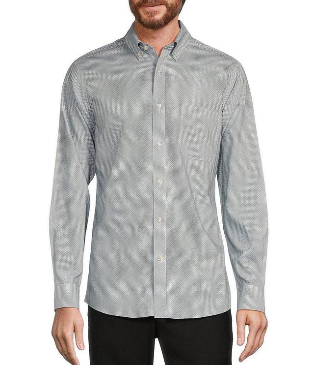 Gold Label Roundtree & Yorke Slim Fit Non-Iron Long Sleeve Square Geometric Print Sport Shirt Product Image