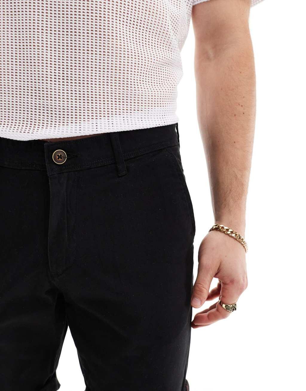 Jack & Jones chino shorts in black Product Image