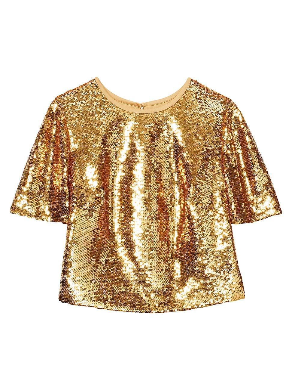 Womens Sequin Crop Top Product Image