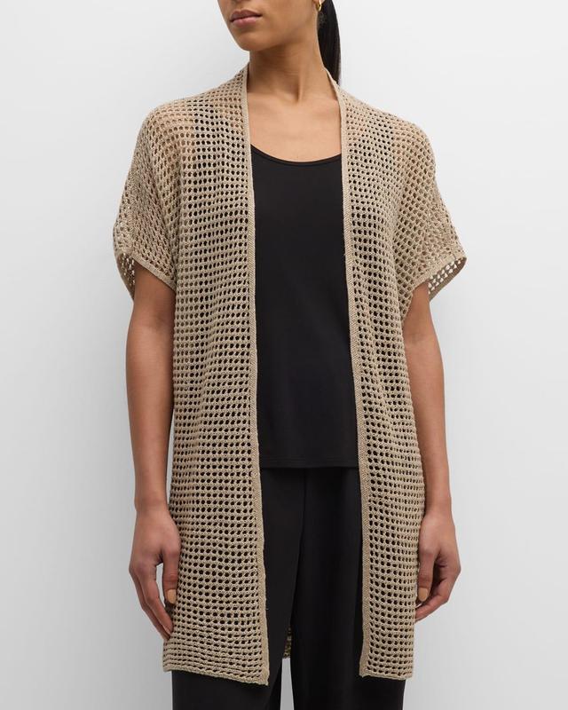 Open-Knit Dolman-Sleeve Cardigan Product Image