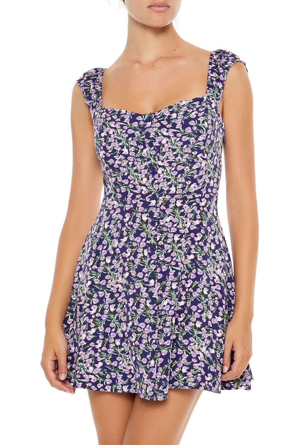 Ditsy Floral Sweetheart Mini Dress | Forever 21 Product Image