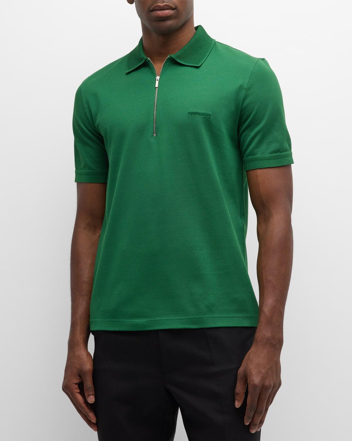 Mens Zip Polo Shirt Product Image