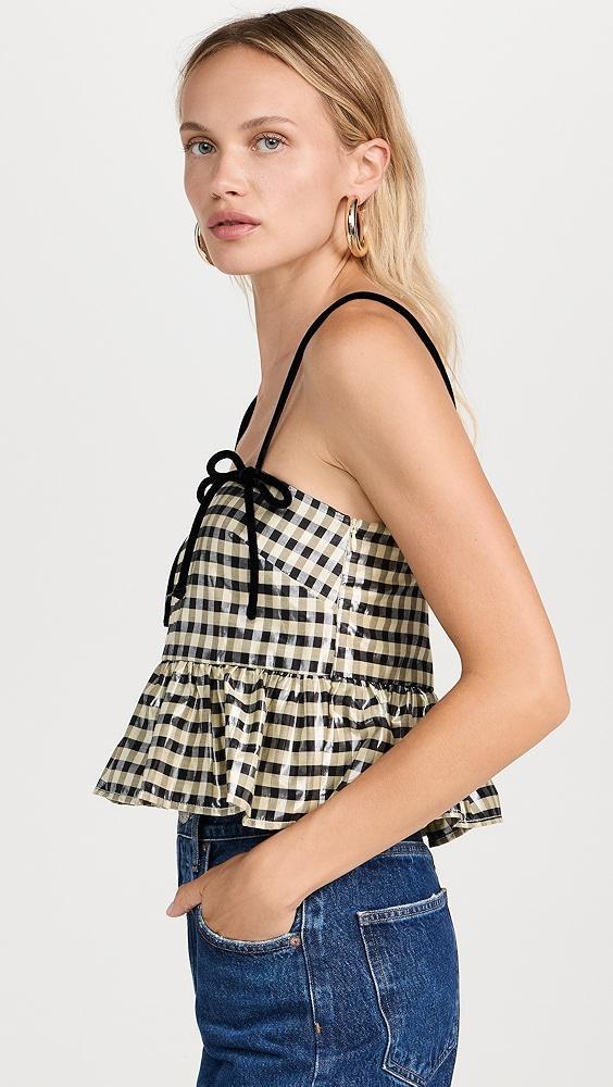 GANNI Shiny Check Jacquard Top | Shopbop Product Image