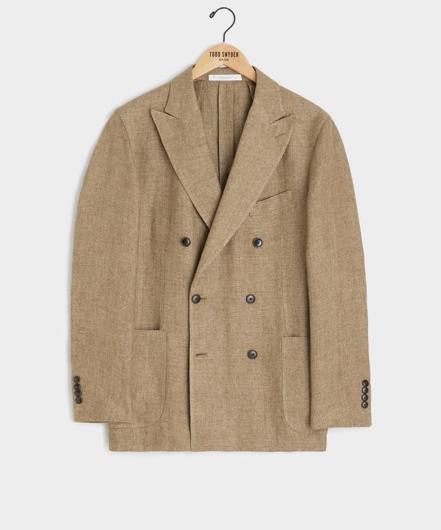 Italian Linen Double Breasted Jacket in Sand Product Image