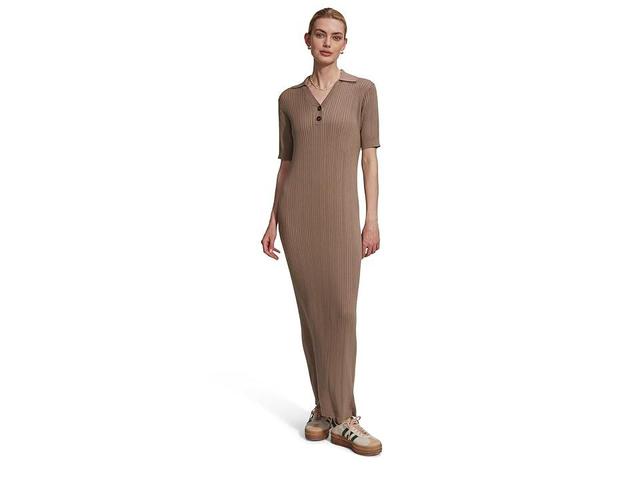 Varley Andrea Pointelle Knit Dress (Roasted Cashew) Women's Dress Product Image