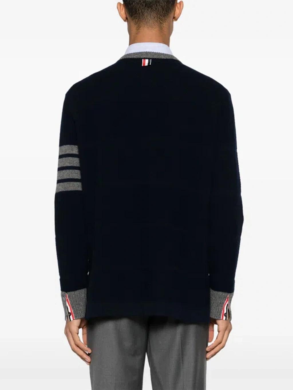 4-bar Stripe Wool Jumper In 415 Navy Product Image