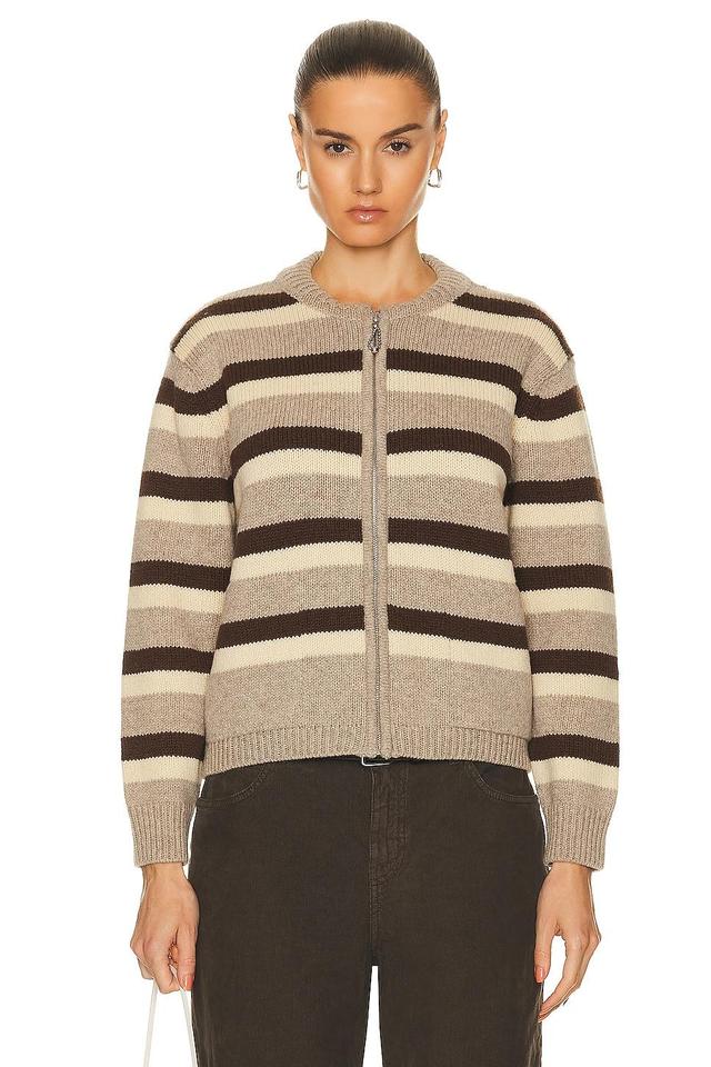 BODE Brewster Cardigan in Tan & Brown - Brown. Size M (also in L). Product Image