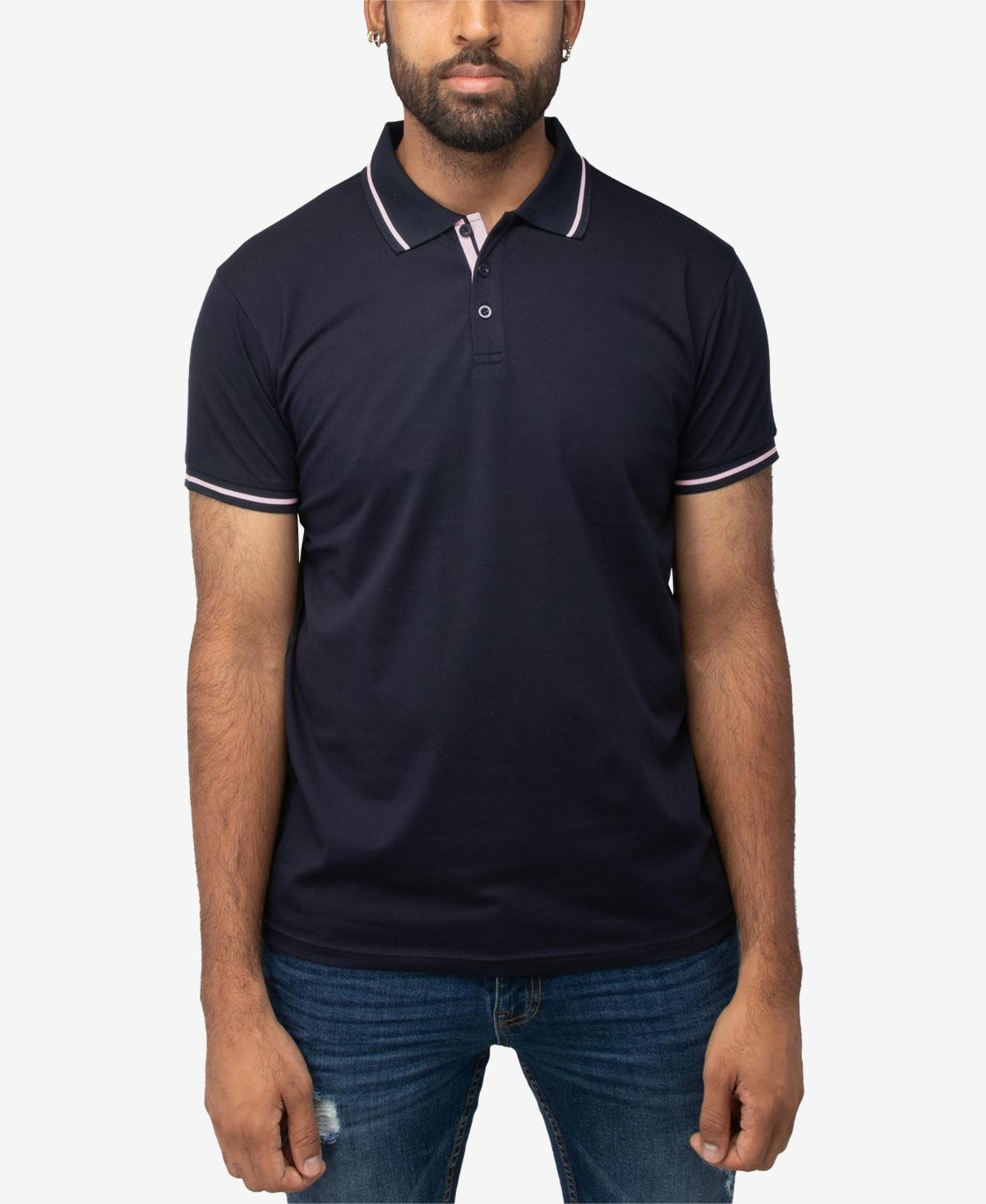 X Ray Men's Short Sleeve Contrast Knit Golf Polo - Navy - Size S  - male - Size: S Product Image